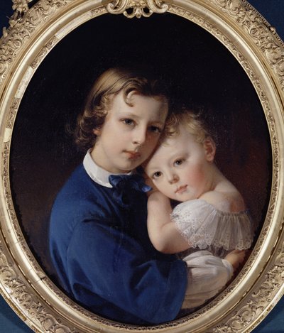 Paul e Rene Dubufe, c.1852 da Claude Marie Dubufe